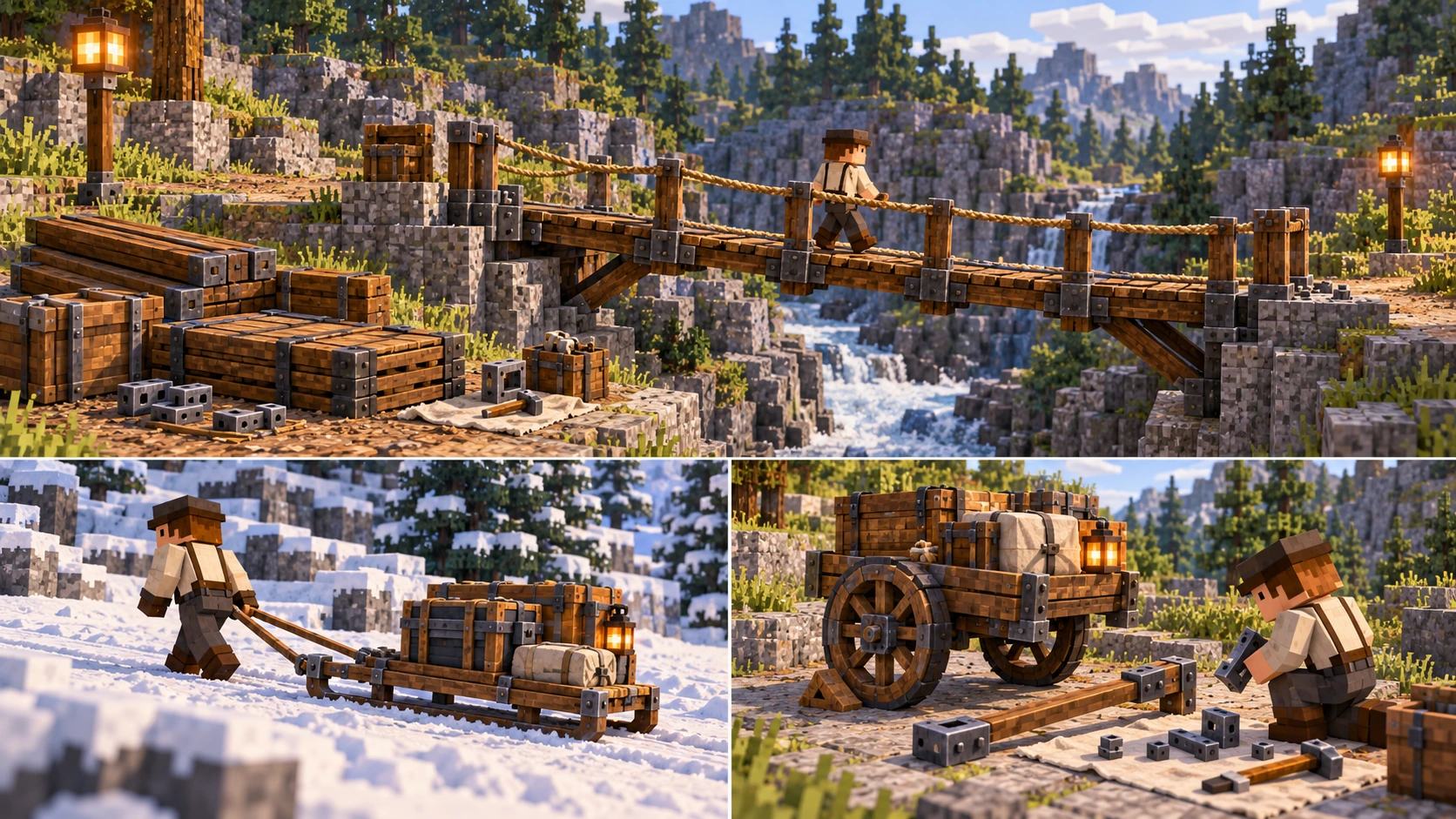 Crossing components and terrain-specific cargo carriers retain tangible stock and ordinary repair.