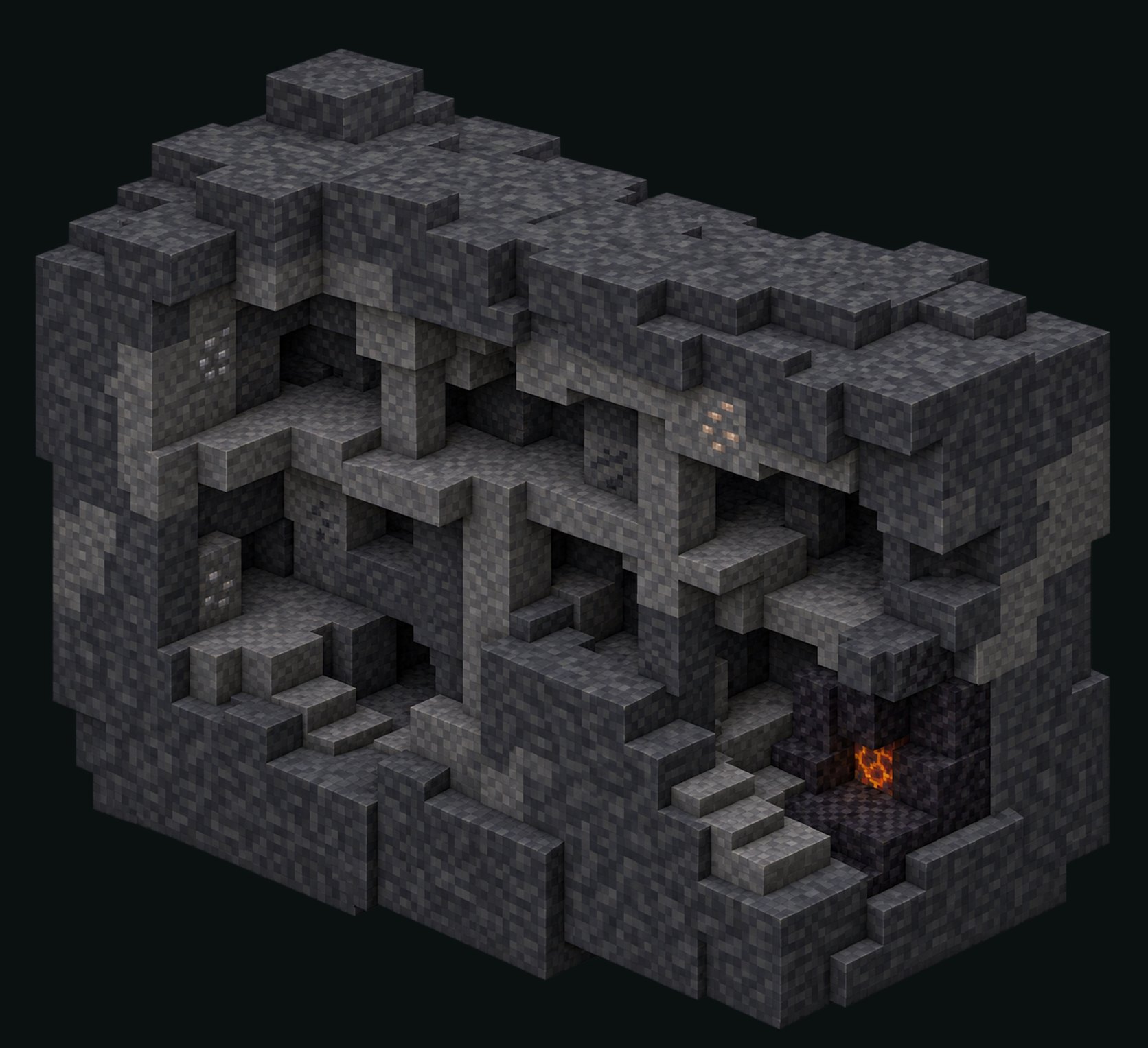 Abyss Cutaway rendered in the published Minecraft environment style.
