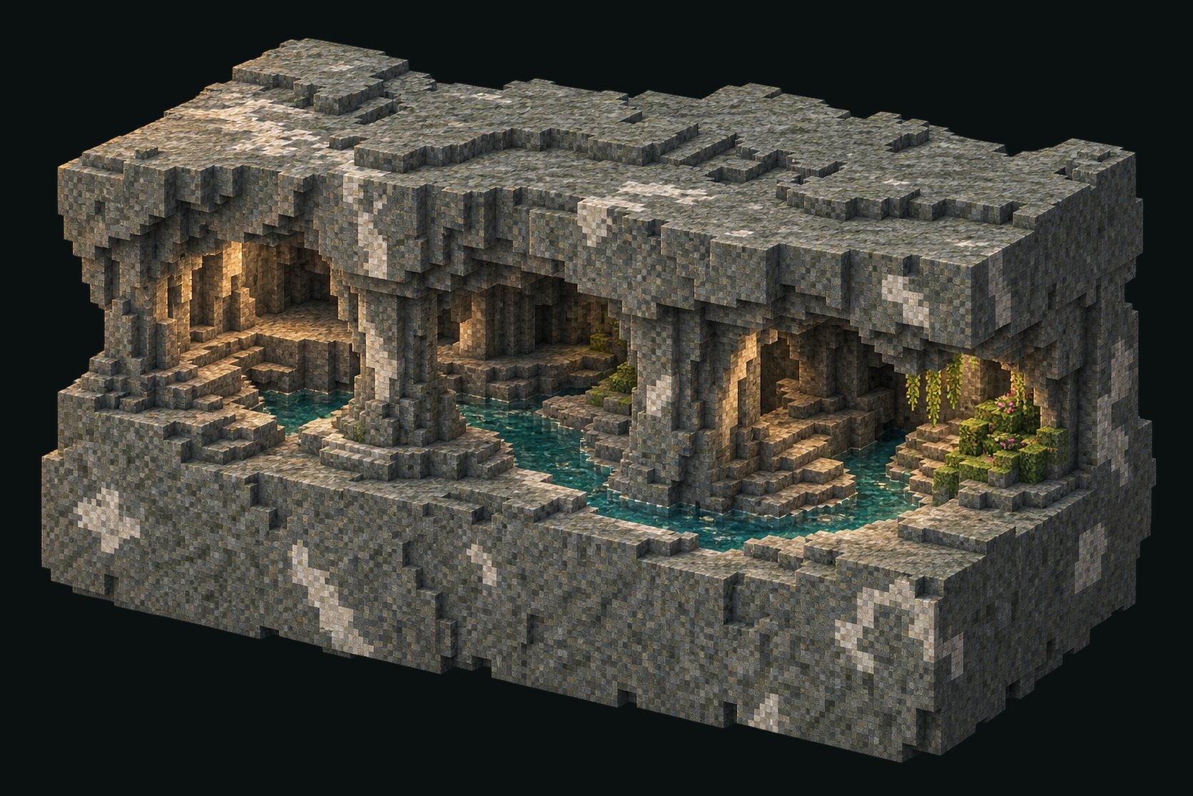 Deepwilds Cutaway rendered in the published Minecraft environment style.