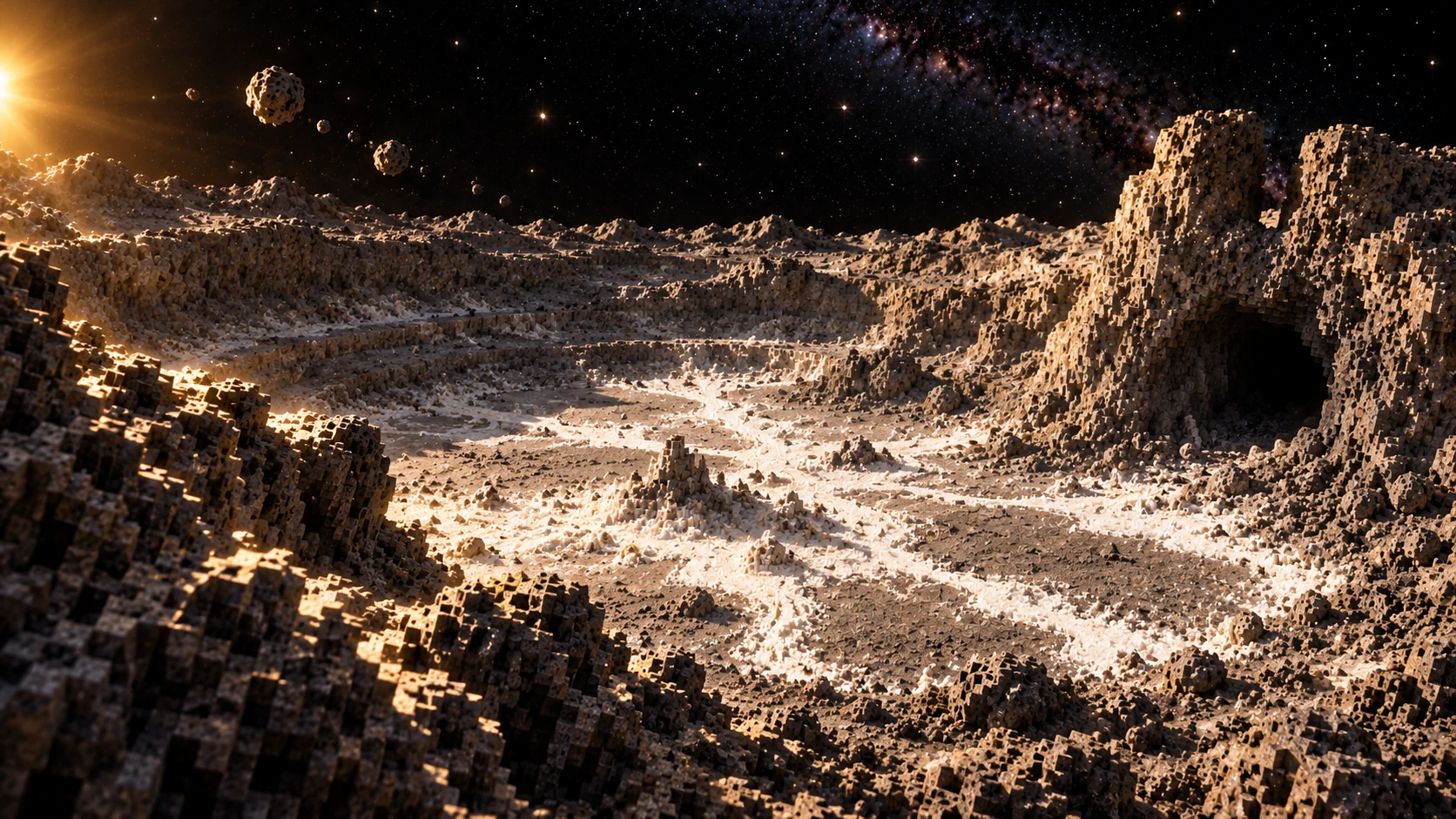 Broken foreground ridge
