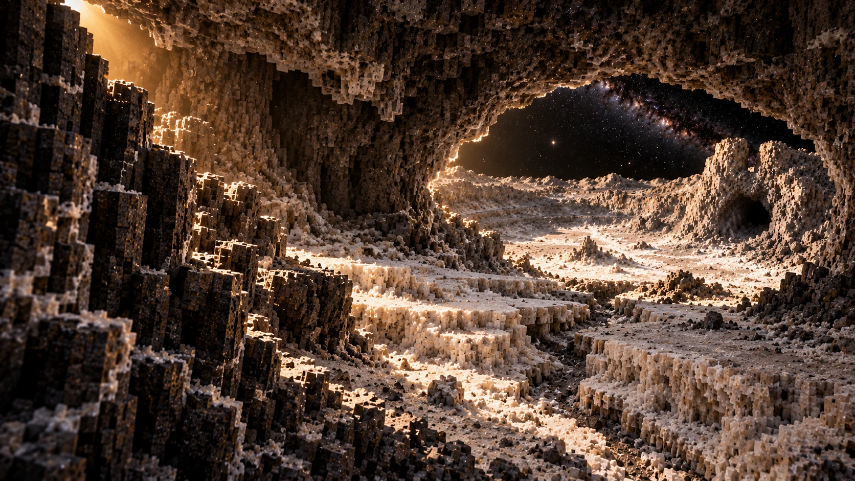 Mineral-veined pillars