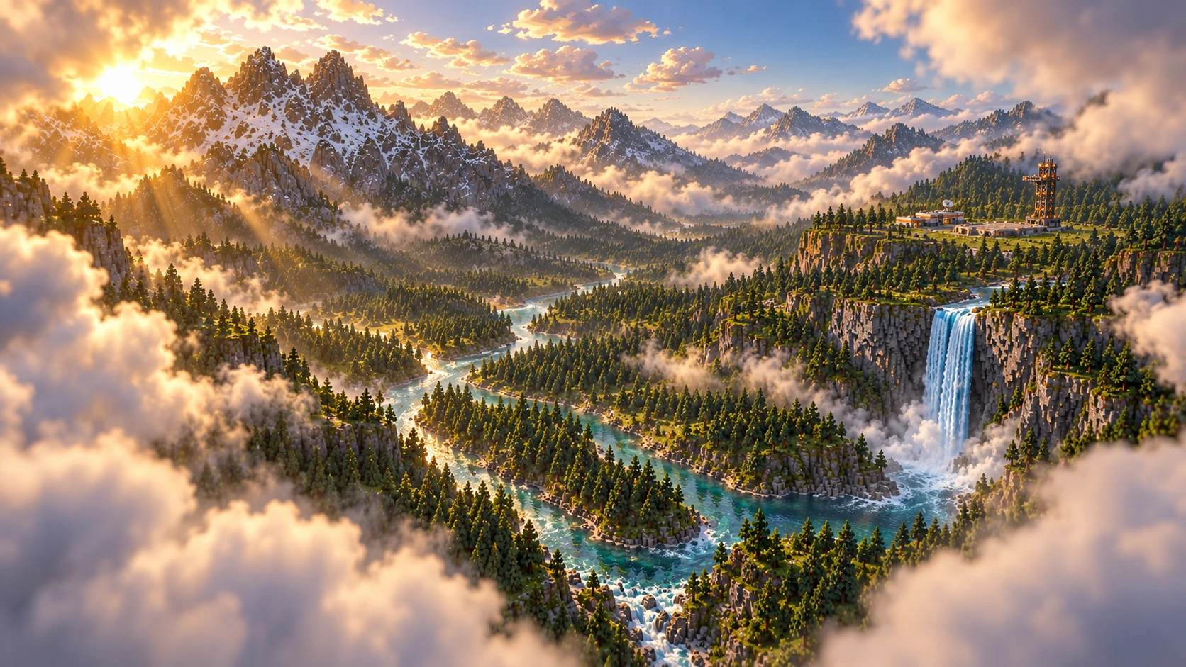 The valley appears beneath the thinning cloud.