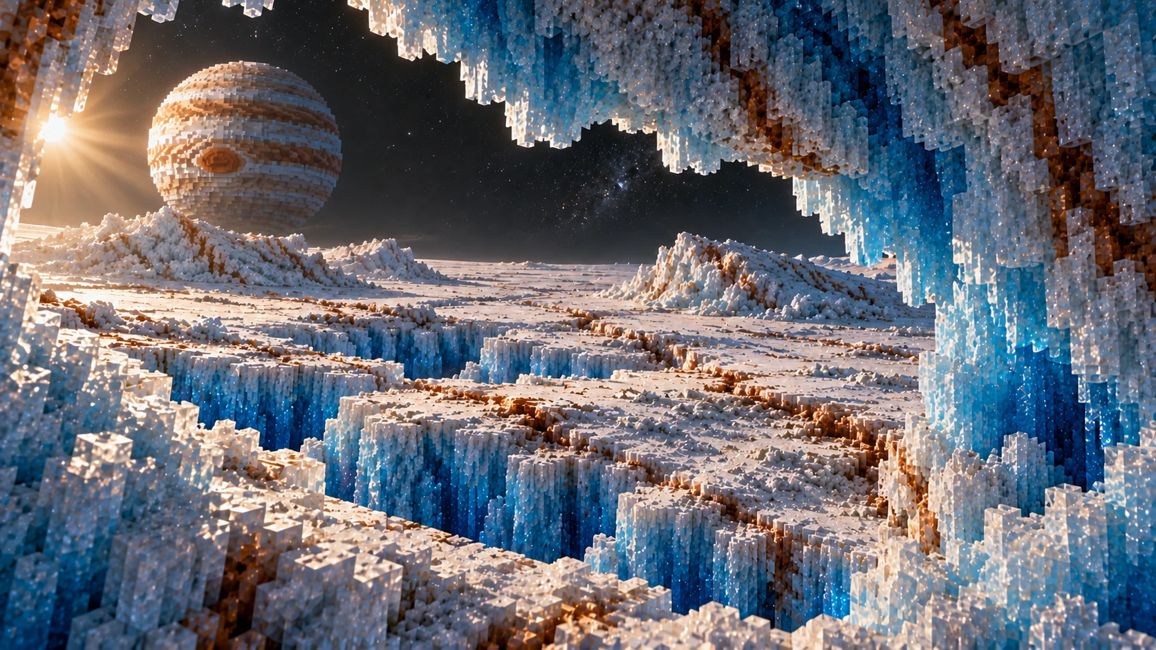 Emerging into the ice plain