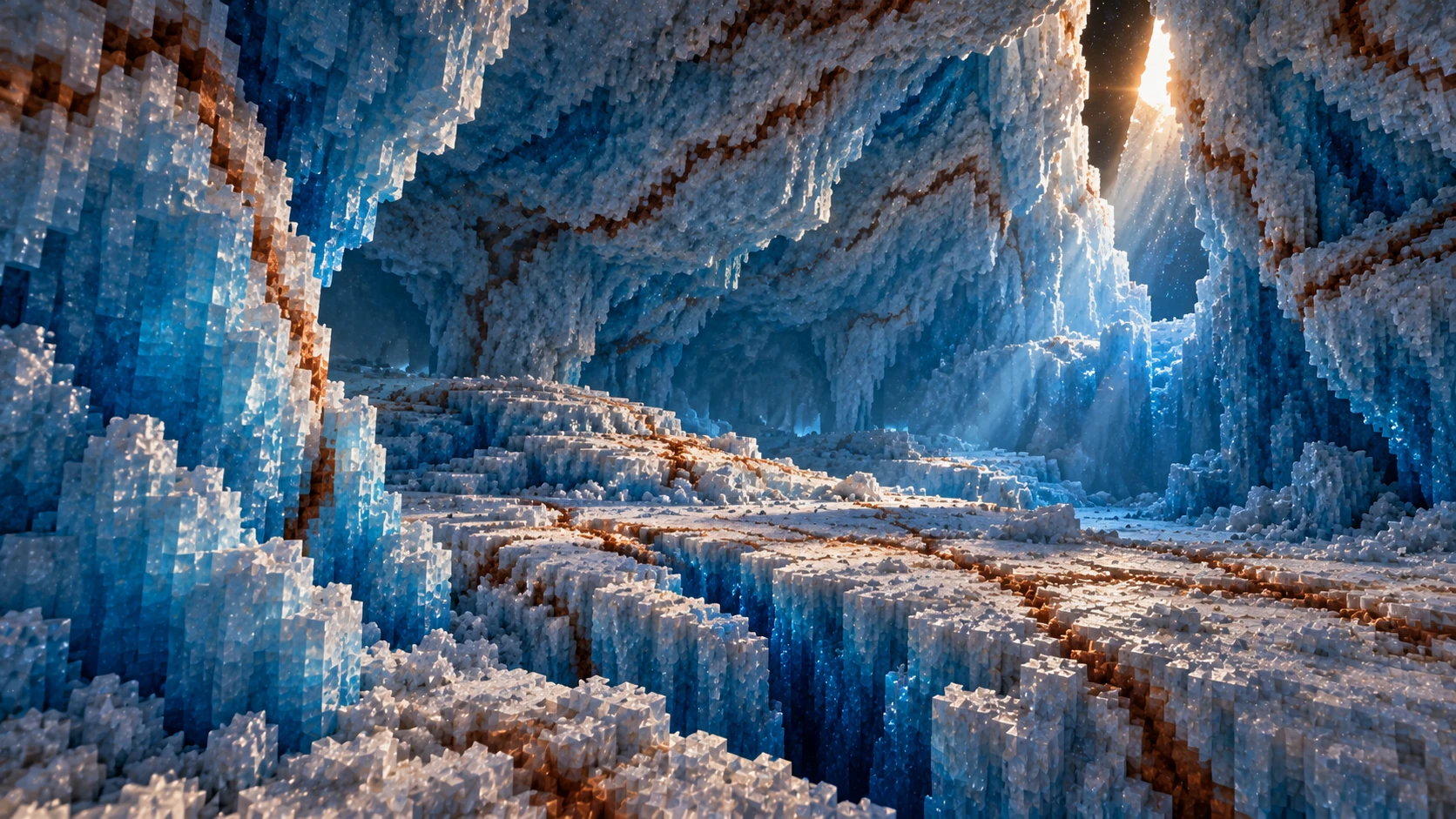 Translucent blue wall