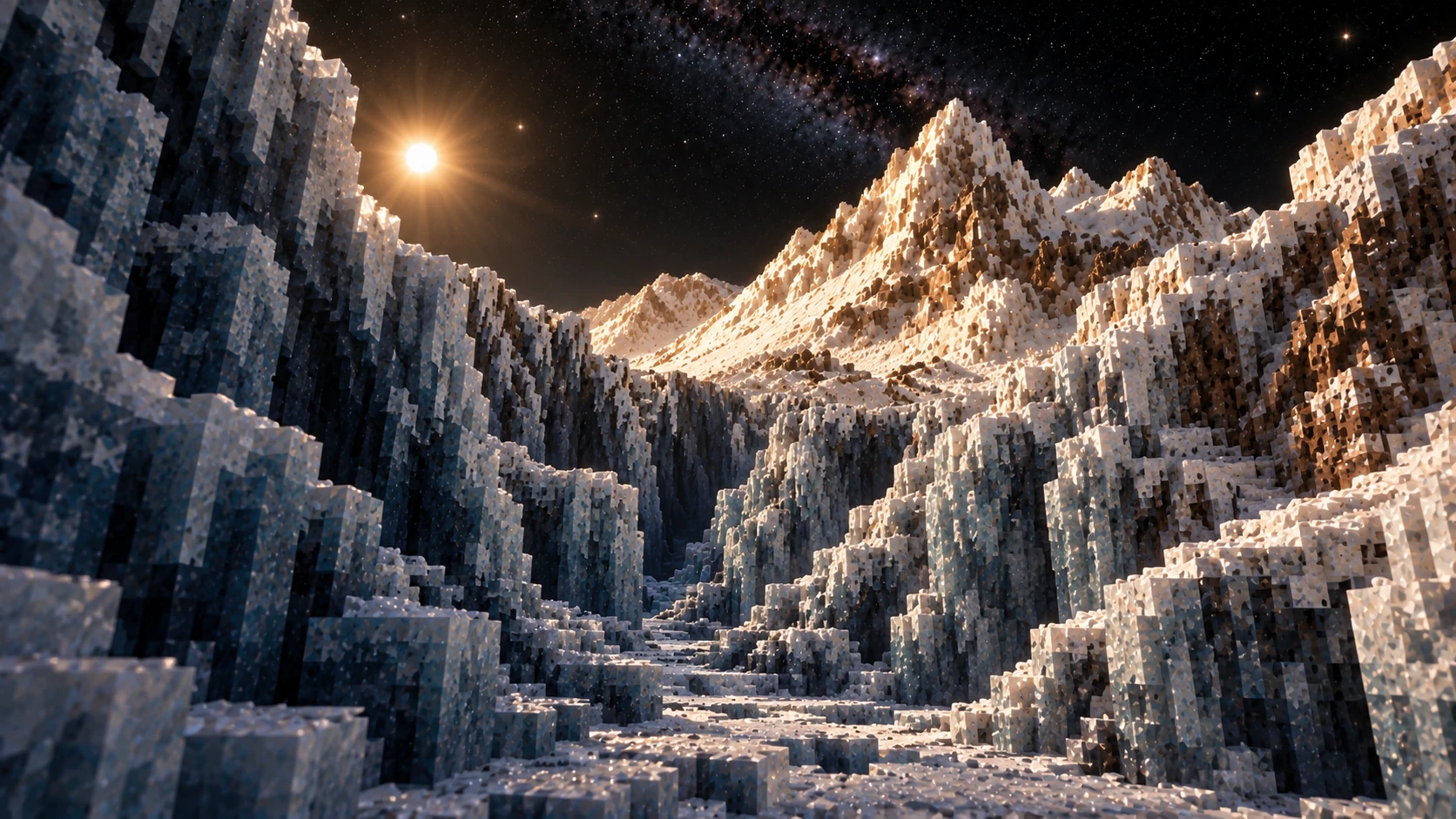 Sunlit ice buttress