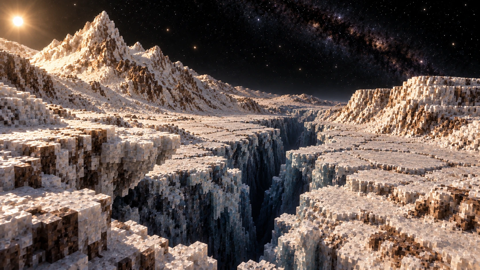 Fractured ice overhang