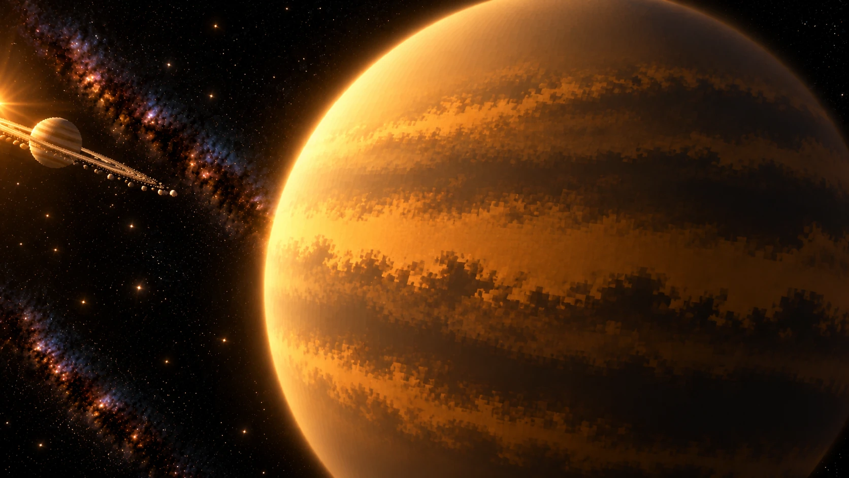 Titan fills the view