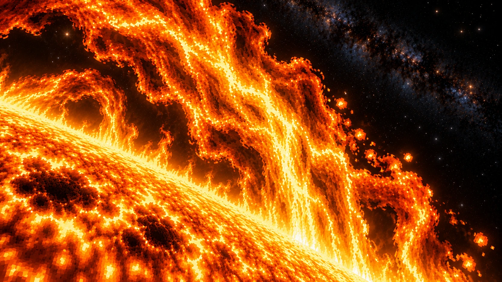 Descending plasma braid