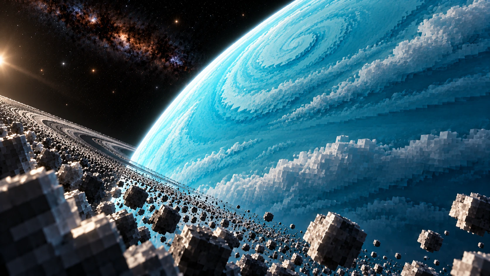 Cyan atmospheric limb